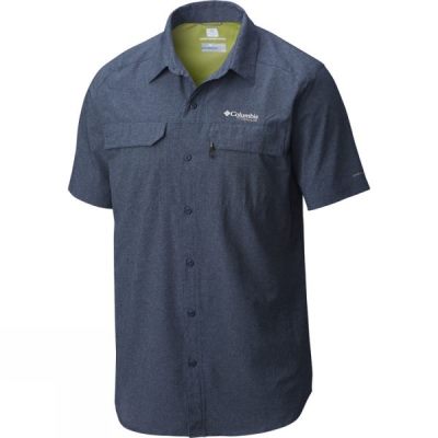 Camisa Columbia Irico Manga Corta Hombre Azul Marino - Chile ZFR872091